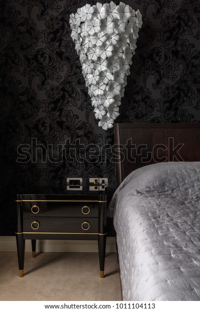 Luxury Master Bedroom Dark Colours Black Stock Photo Edit