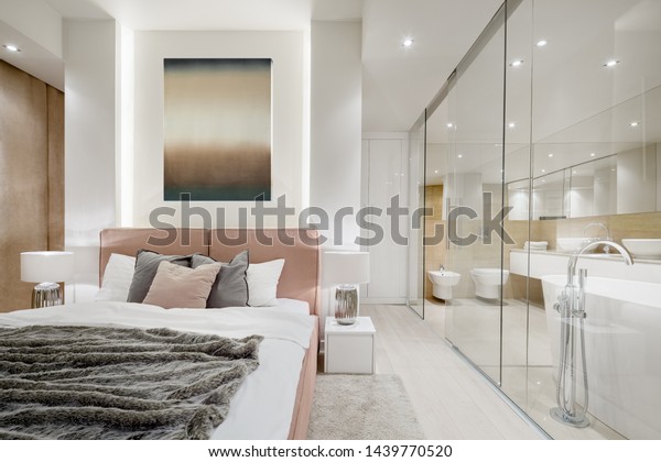 Luxury Master Bedroom Double Bed Next Stock Photo Edit Now