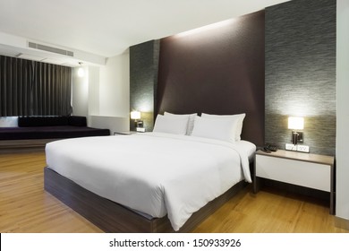 luxury modern hotel room, Bangkok, Thailand.