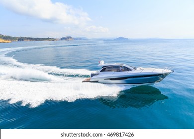 luxury motor boat, rio yachts italian shipyard - Shutterstock ID 469817426