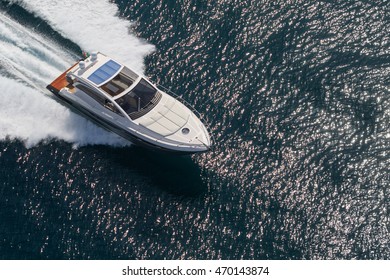 Luxury Motor Boat, Rio Yachts Italian Shipyard, Aerial View