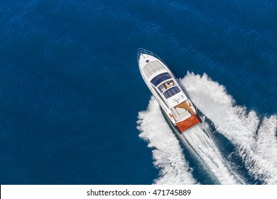 Luxury Motor Boat, Rio Yachts Italian Shipyard, Aerial View