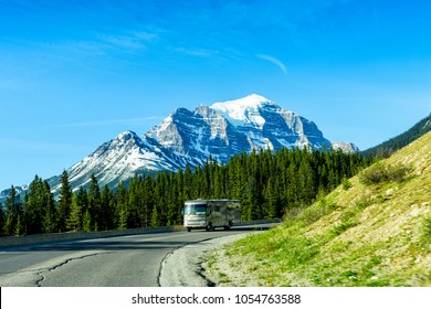 Luxury Motor Home On Road Trip Tour, Banff National Park, Canada