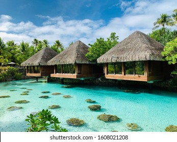 Luxury over water spa bungalows. Bora Bora