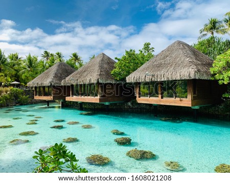 Luxury over water spa bungalows. Bora Bora