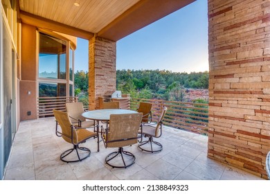 A Luxury Patio In Arizona With Views Of The Mountain Landscape