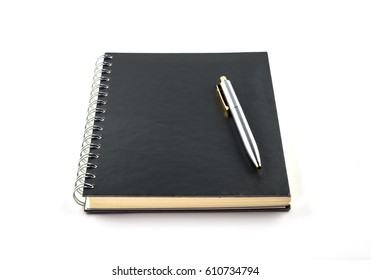 Luxury Pen And Blank Notebook Isolated On White Background