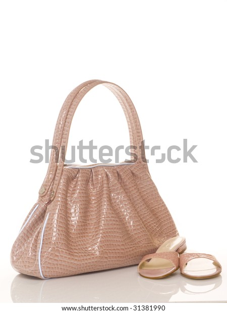 soft pink shoes and bag