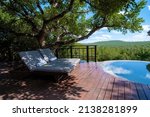 luxury pool, South Africa Kwazulu natal, luxury safari lodge in the bush of a Game reserve