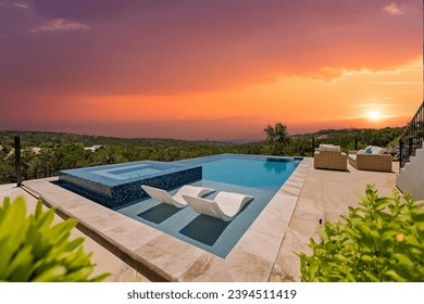 a luxury pool with a view