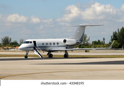 Luxury private jet awaiting passengers