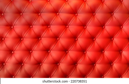 Luxury red leather cushion close-up background 