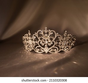 Luxury royal crown diadem with diamonds. 