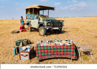 Luxury Safari Bush Breakfast In Kenya Africa