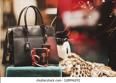 luxury showcase of a fashion store