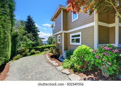 Luxury Single Family House Exterior, Side View. Northwest, USA