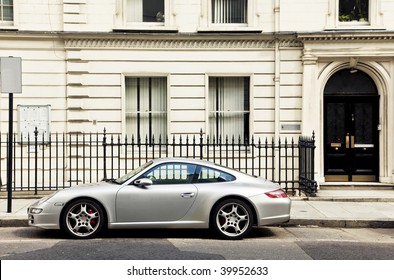 Luxury Sport Car In Front Of A House Facade