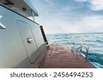 A luxury super yacht cruising in sea