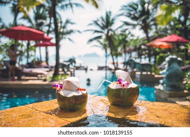 Luxury Swimming Pool At A Tropical Resort