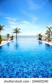 Luxury swimming pool a tropical resort