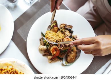 Luxury Table Settings For Fine Dining Served And Decorated Table With Food For Guests In The Celebration Restaurant