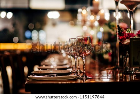 Luxury Table Settings Fine Dining Glassware Stockfoto Jetzt
