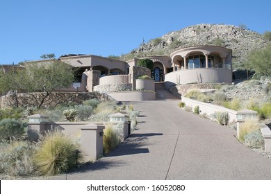 A luxury upscale home in an Arizona desert suburb