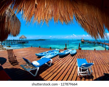 Luxury Vacation Concept. Mexico. Cancun. Caribbean Sea