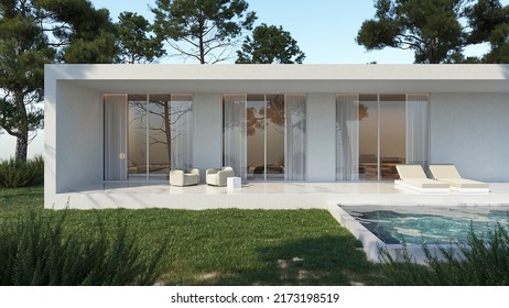 Luxury Villa with a minimal style. A house located in the country with a perfect views and a big swimmingpool.