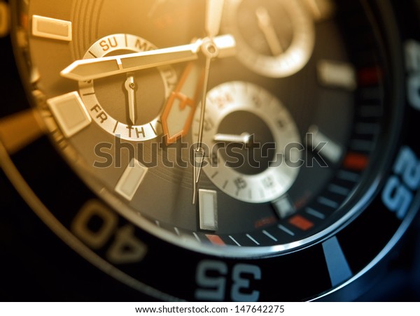Luxury watch, chronograph\
closeup