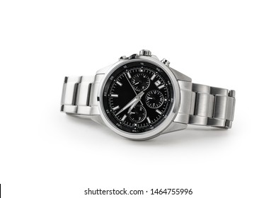 Luxury watch isolated on white background. With clipping path for artwork or design. Black. - Shutterstock ID 1464755996