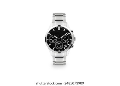 Luxury watch isolated on white background. With clipping path for artwork or design. No brand Black Watch. - Powered by Shutterstock