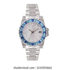 Luxury Watches Isolated On White Background With Clipping Path Silver Watch Women And Man Watches Female And Male Watches