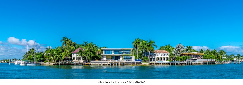 Luxury water front mansions in Miami, Florida
