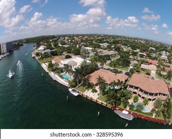 Luxury Waterfront Homes In Florida Aerial View