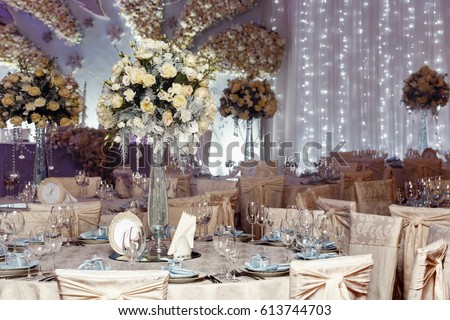 Luxury Wedding Decor Flowers Glass Vases Stockfoto Jetzt Bearbeiten
