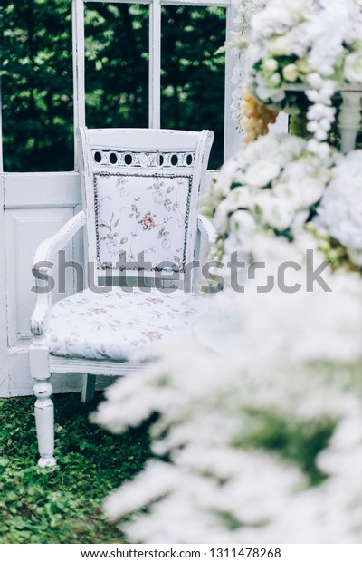 Luxury Wedding Decorations Bench Flowers Composition Objects