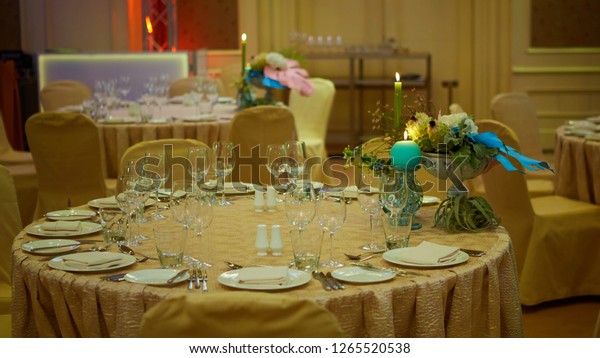 Luxury Wedding Reception Dinner Table Setup Stock Photo Edit Now