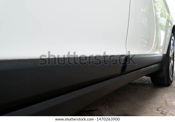 Luxury white car side door\
trim panel