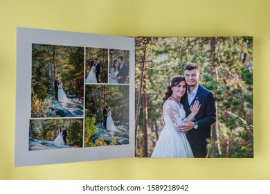 Luxury white leather wedding photo album and photo book. - Shutterstock ID 1589218942