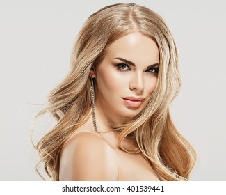 Luxury Woman Portrait With Perfect Hair And Make-up Blonde 