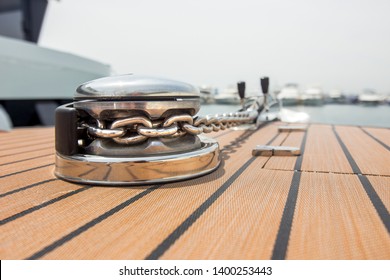 Luxury Yacht - Close-up Anchor Chain Winch