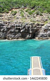 Luxury Yacht Diving Board Above The Azure Sea, Adriatic Coast