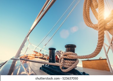 Luxury yacht tackle during the ocean voyage  - Shutterstock ID 523637050