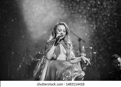 Lviv, Ukraine - August 17, 2019: Ukrainian Singer Tina Karol  On Ukrainian Song Project 2019 