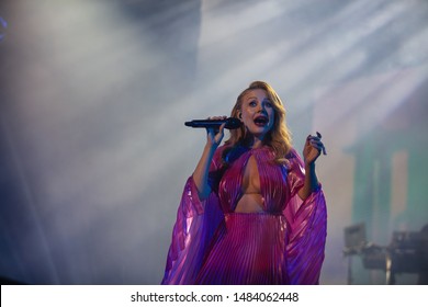 Lviv, Ukraine - August 17, 2019: Ukrainian Singer Tina Karol  On Ukrainian Song Project 2019 