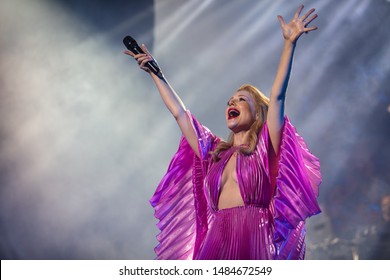 Lviv, Ukraine - August 17, 2019: Ukrainian Singer Tina Karol  On Ukrainian Song Project 2019 