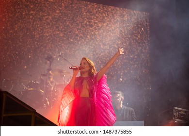 Lviv, Ukraine - August 17, 2019: Ukrainian Singer Tina Karol  On Ukrainian Song Project 2019 