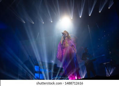 Lviv, Ukraine - August 17, 2019: Ukrainian Singer Tina Karol  On Ukrainian Song Project 2019 