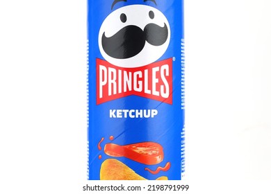 LVIV, UKRAINE - August 29, 2022: Pringles Ketchup Chips